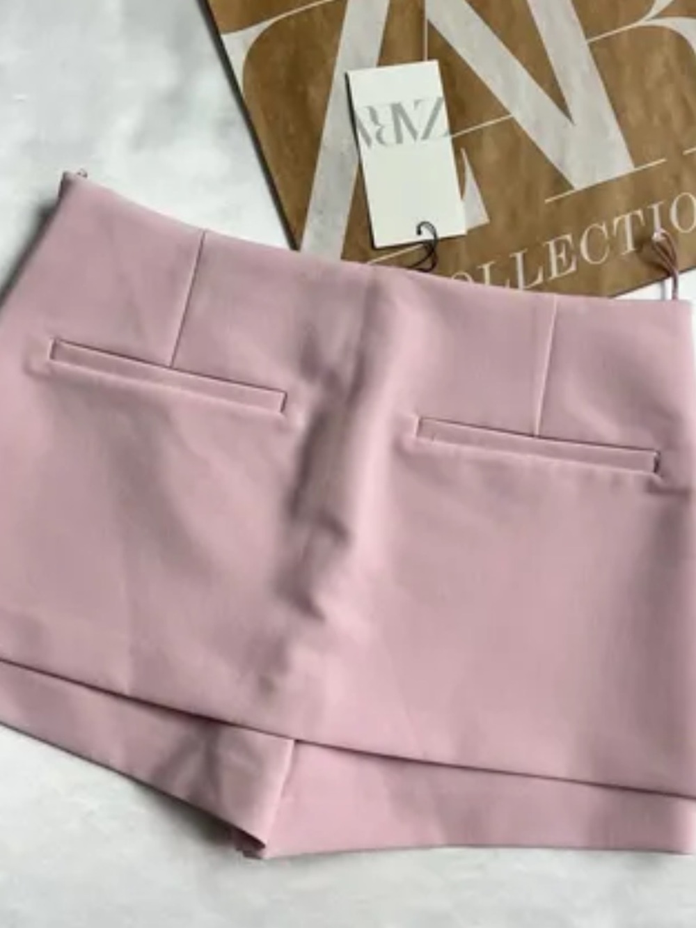 Zara Light Pink Low Rise Mini Skort Skirt Going Out Formal Size Small NEW